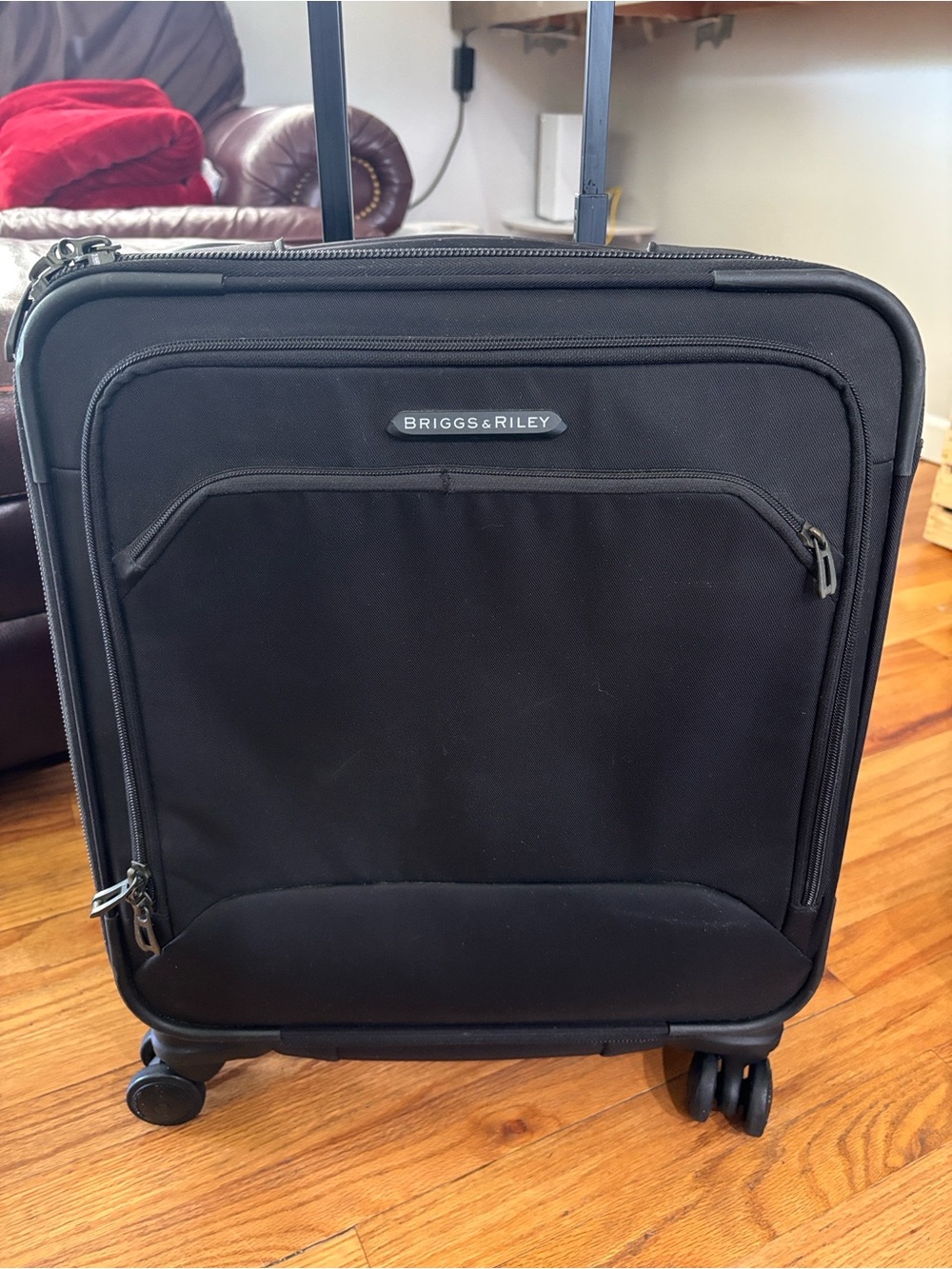 Briggs & Riley Black Spinner Carry-On with Front Pocket